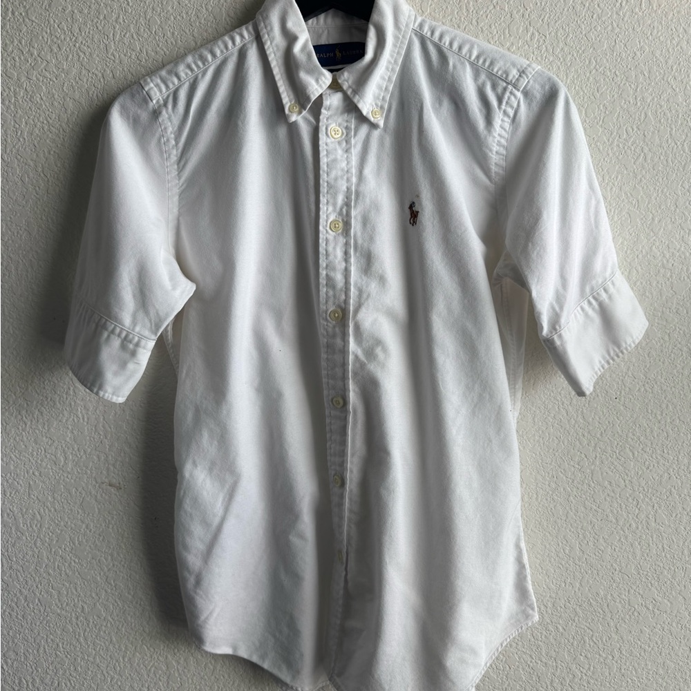 Ralph Lauren White Casual Button Down Shirt